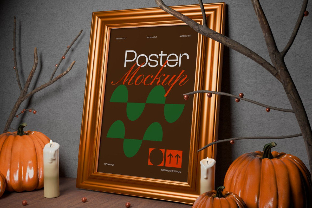 Halloween Vintage Frame Mockup, a Product Mockup by graphicook (Photo 4 of 4)