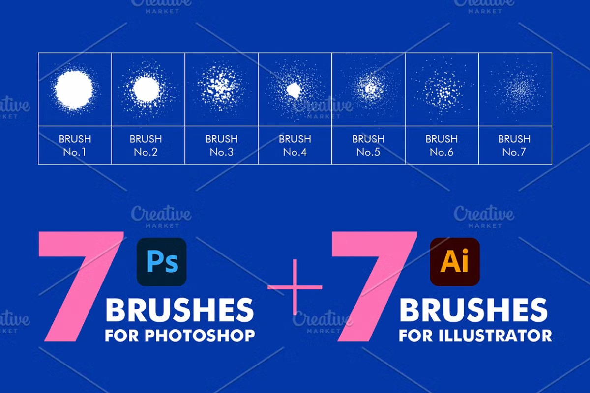 7+7 Photoshop & Illustrator Brush, a Brush Add-On by CONECT Market (Photo 2 of 3)