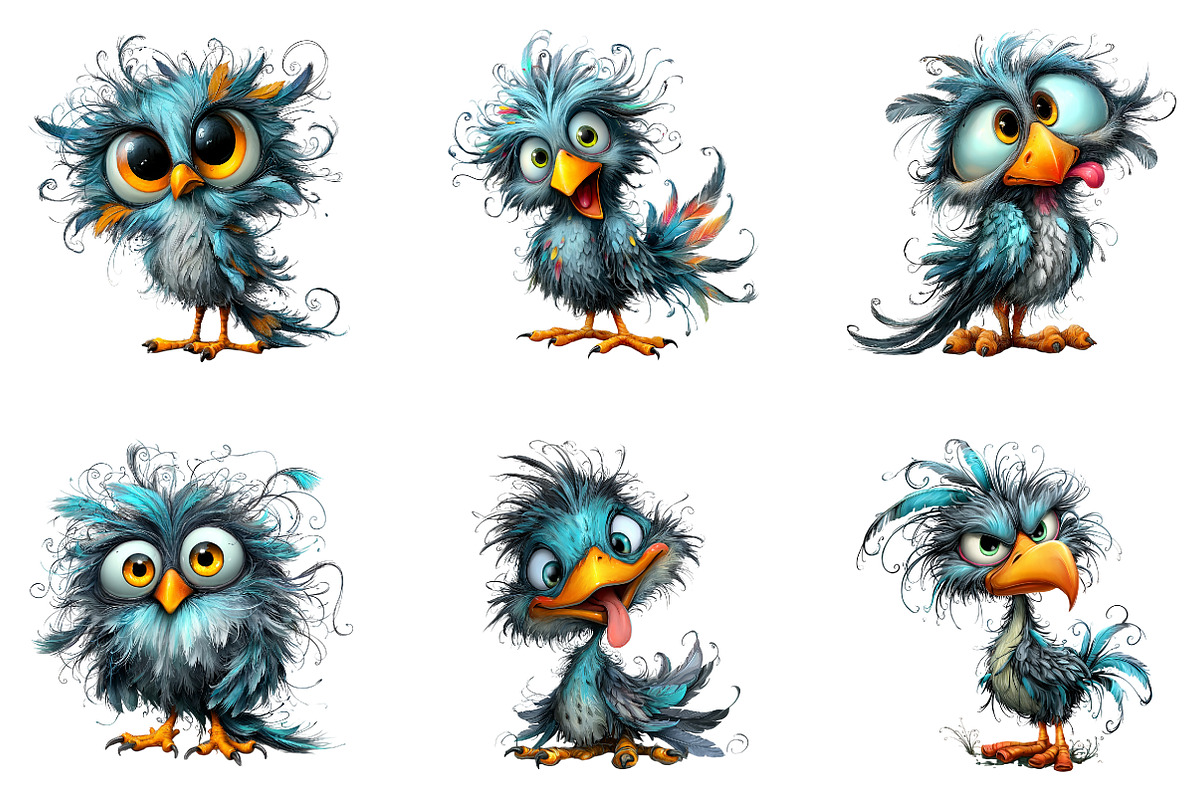 Crazy Bird Clipart, a Seasonal Illustration by CreationArt (Photo 2 of 6)