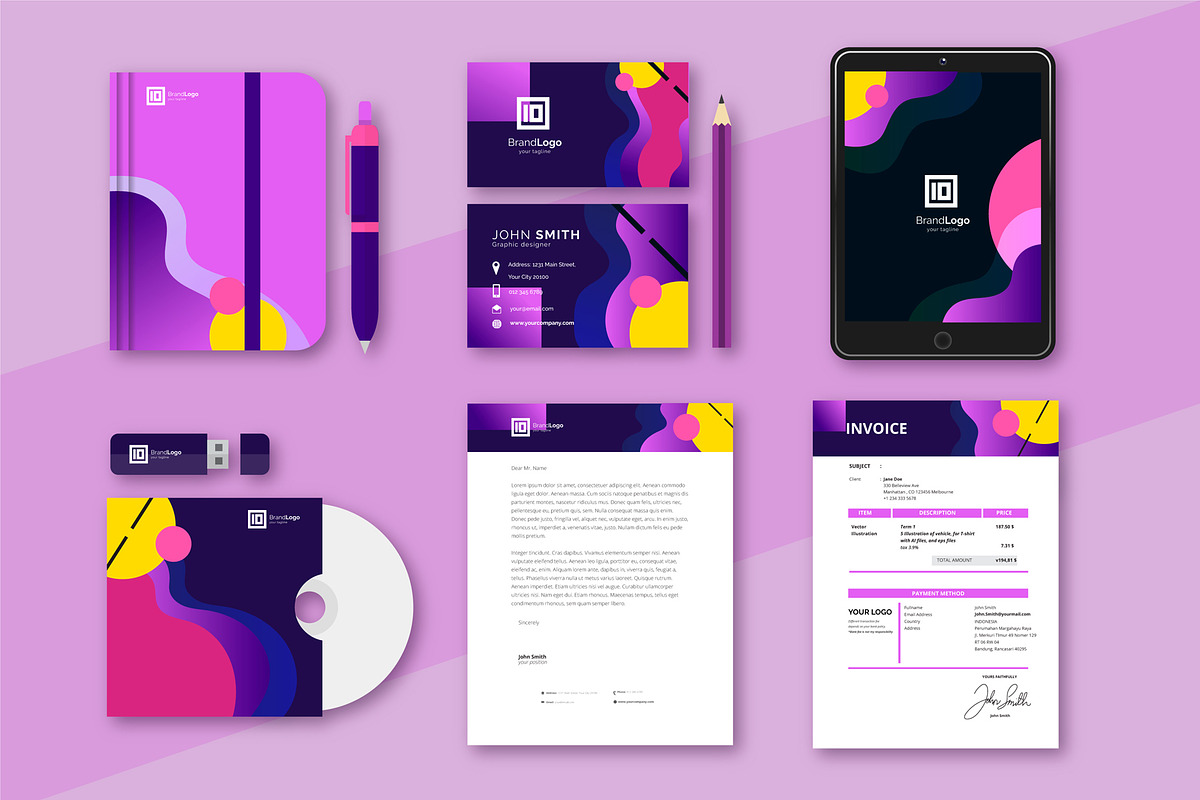 Stationery Staff Card and Invoice, a Stationery Template by Aban's World