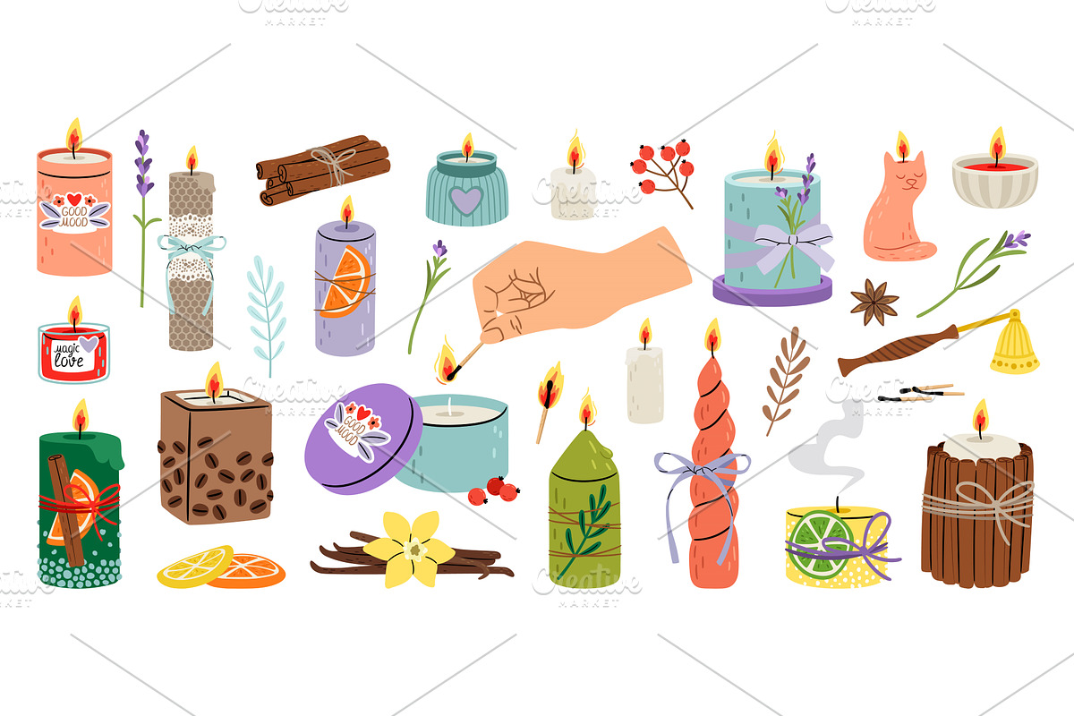 Aromatic candles set. Collection of, an Object Illustration by Stock-Smart-Start