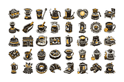 Vintage Style Coffee Shop, an Outline Icon by Vector Portal (Thumbnail 6 of 6)
