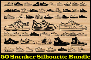 Sneaker Silhouette SVG Pack, an Illustration by musafir_fashion