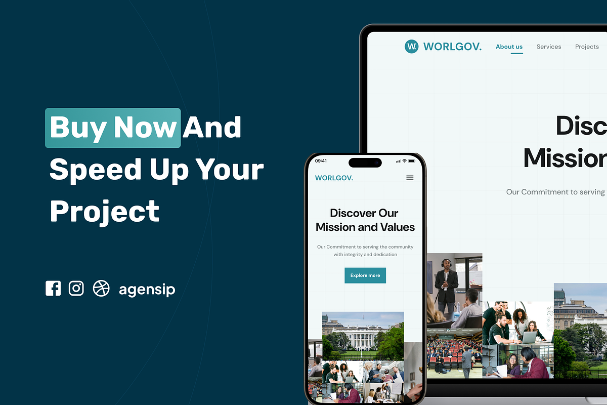 WorlGov - Government Landing Page, an UI Kit Template by Agensip Design Agency (Photo 10 of 10)