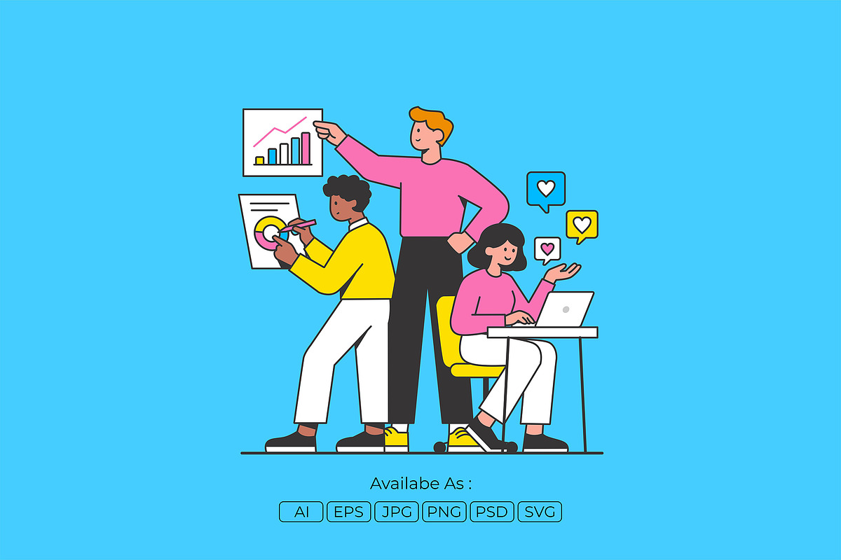 Team Project Planning Collaboration, a Work Illustration by Partikusi Design (Photo 2 of 3)