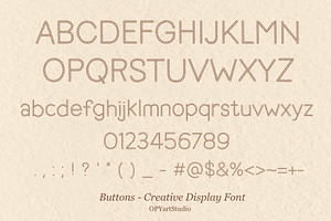 Buttons - Creative Display Font