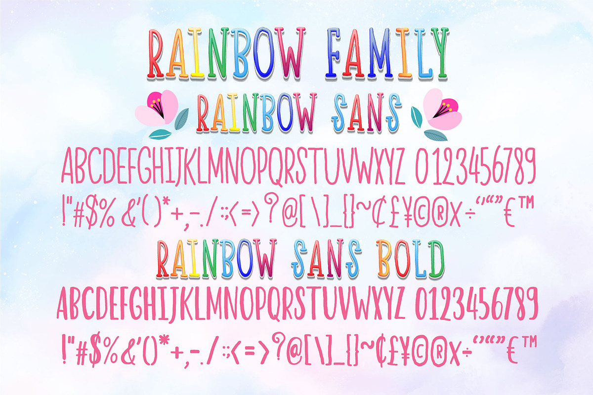 Happy Rainbow Family Font, a Handwritten Font by Nobu Collections (Photo 6 of 11)