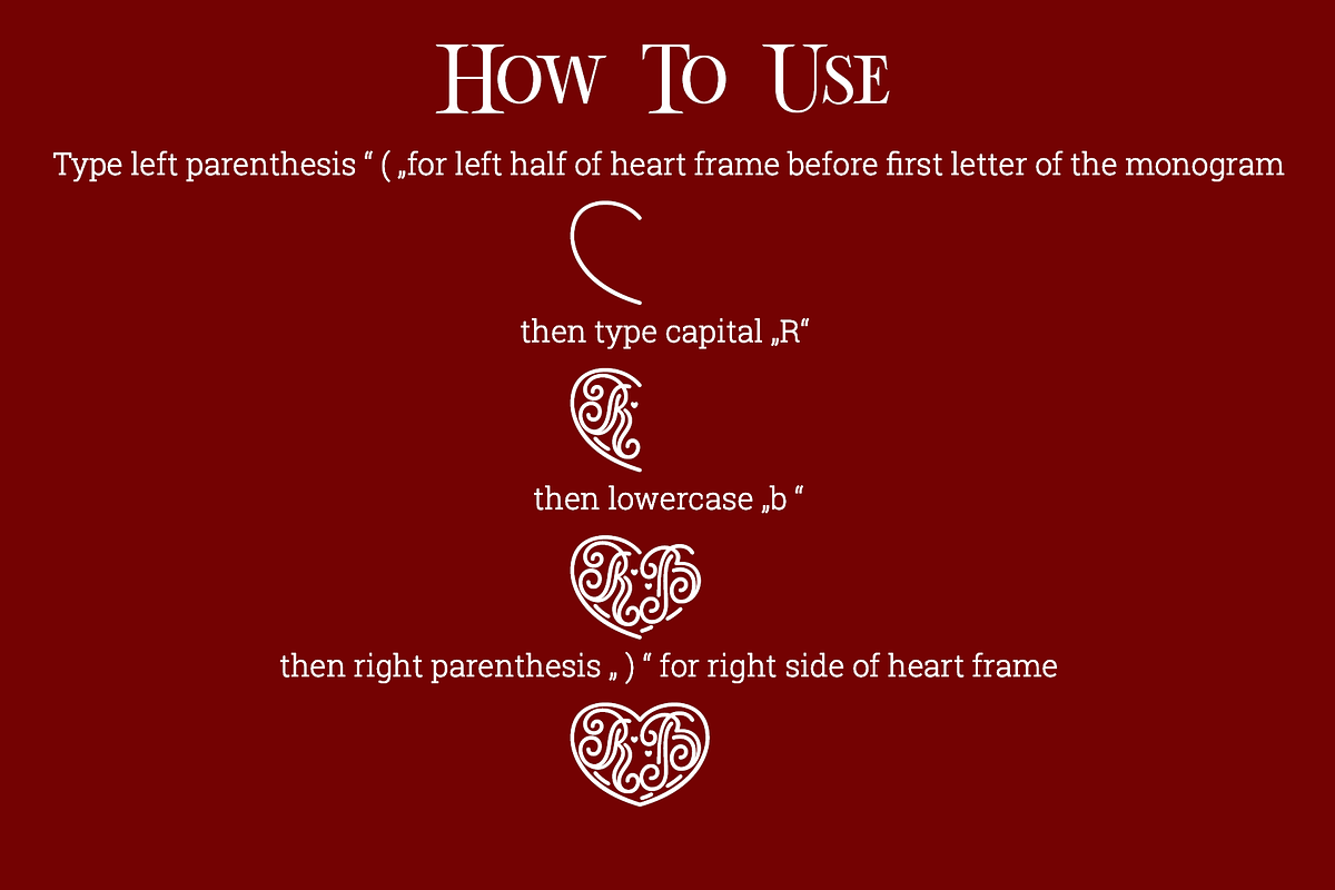 Lo-Ve Monogram font, a Font by Roland Huse Design (Photo 5 of 5)