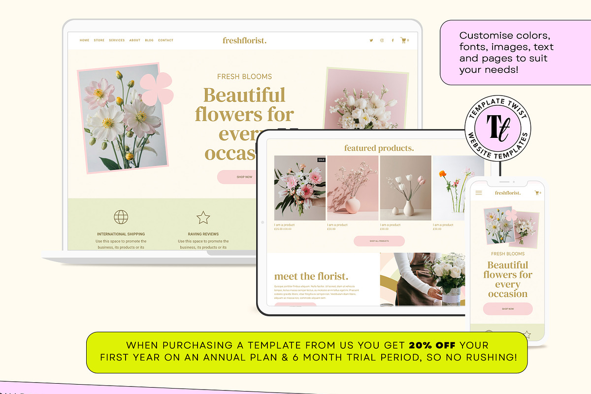 Florist Flower Squarespace Website, a Squarespace Template by Template Twist Shop (Photo 8 of 10)