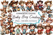 Baby Boy Cowboy Clipart, a Graphic by designcity5 (Thumbnail 1 of 5)