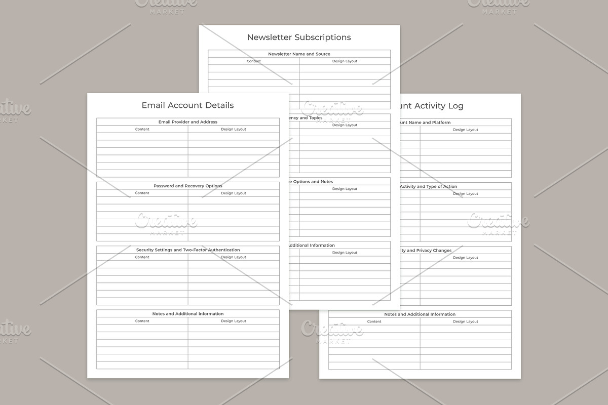 Sign up Planner Pages Set V-01, a Stationery Template by shahsoft (Photo 3 of 3)