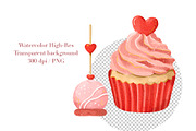 Watercolor Valentines Day Sweets, a Seasonal Illustration by ArtGiftsStudio (Thumbnail 4 of 4)