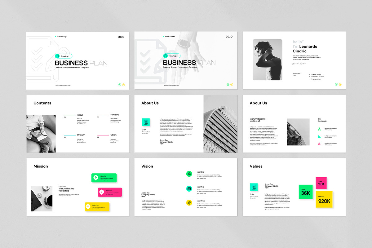 Light & Dark  Business Plan Template, a Presentation Template by evgenystudio (Photo 9 of 11)