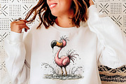 Whimsical Summer Flamingo Clipart, an Illustration by SinaCreation (Thumbnail 7 of 9)