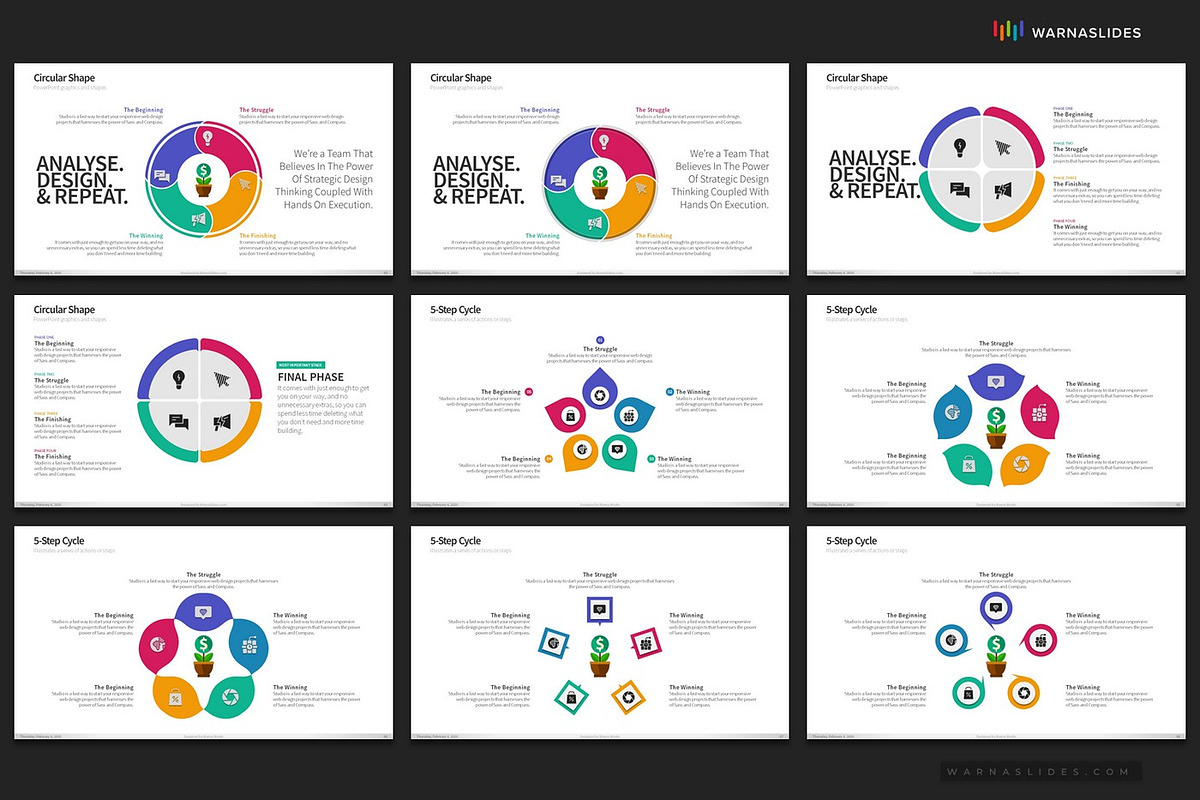 Cycle & Circles PowerPoint Templates, a Presentation Template by Warna Works (Photo 11 of 28)