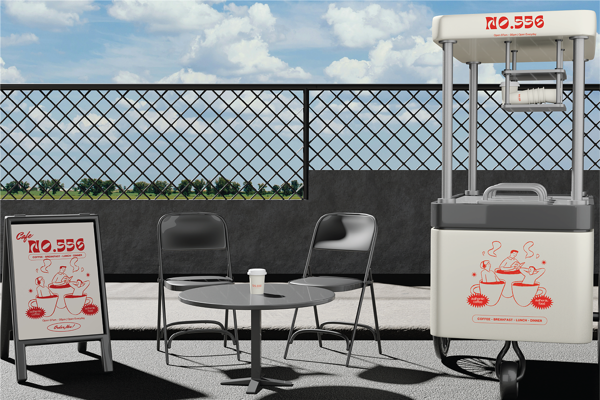 Mobile Coffee Cart Mockup, an Advertising Mockup by Dudukbersama (Photo 2 of 3)