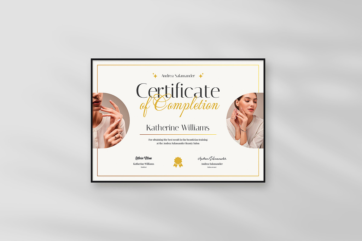 Esthetician Certificate Template, a Stationery Template by artbart (Photo 5 of 10)