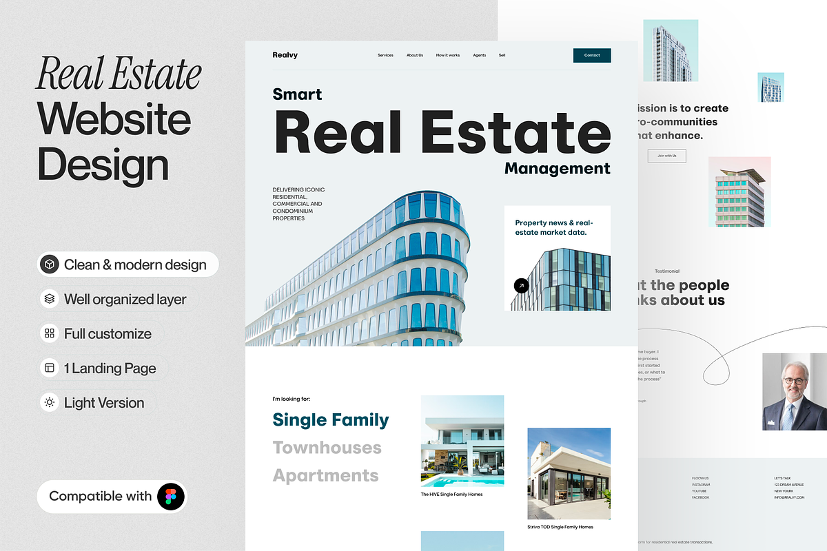 Realvy Real Estate Landing Page, a Templates & Theme by sajon.co