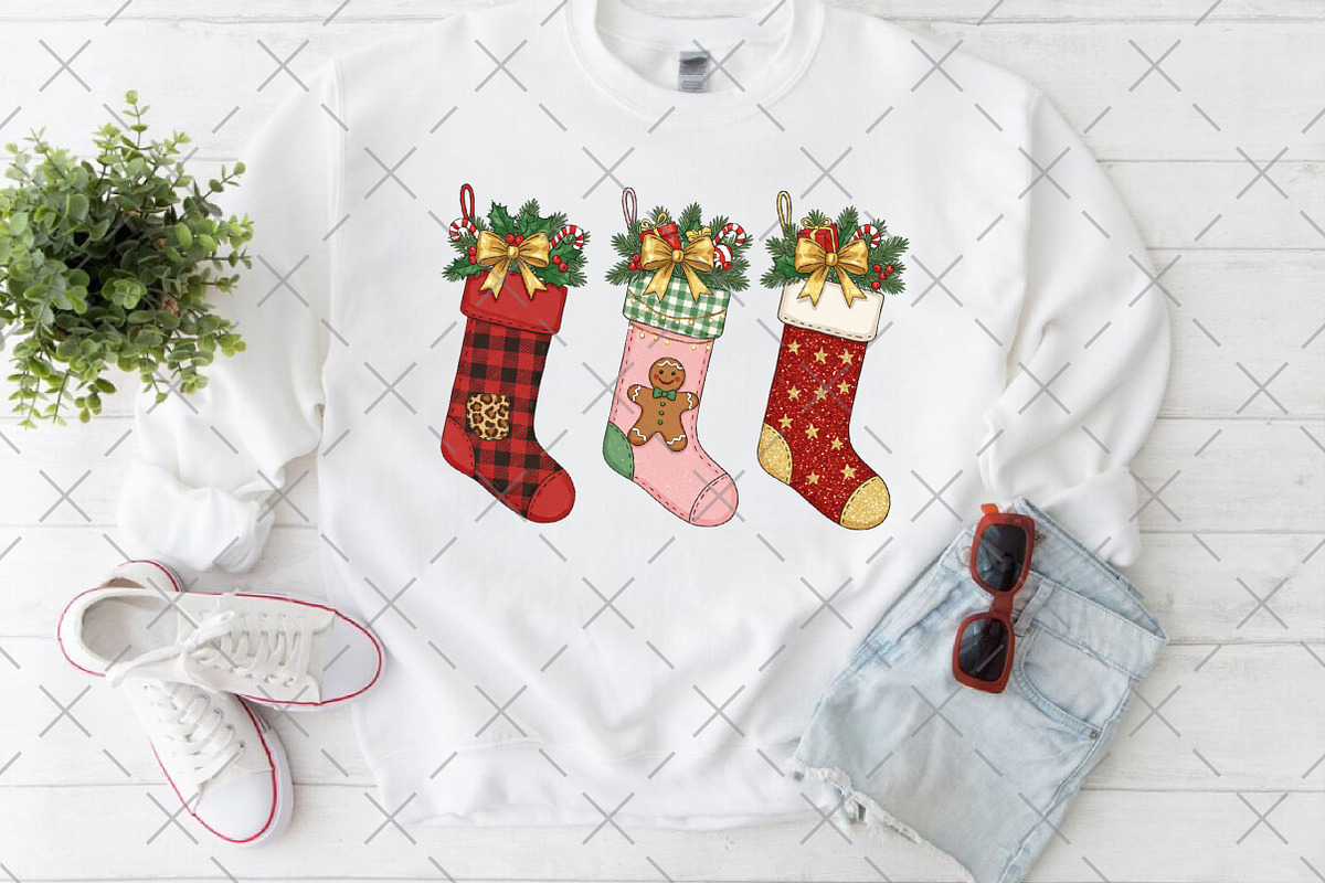 Christmas Stockings PNG, an Illustration by Craft Nest (Photo 2 of 6)