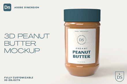 3D Peanut Butter Mockup