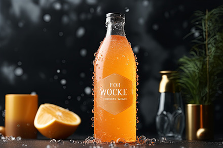 Liquid orange fizzy packaging can mo, a Food & Drink Photo by Pixeness