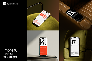 iPhone 16 Interior mockups, an iPhone Mockup by Wannathis.one