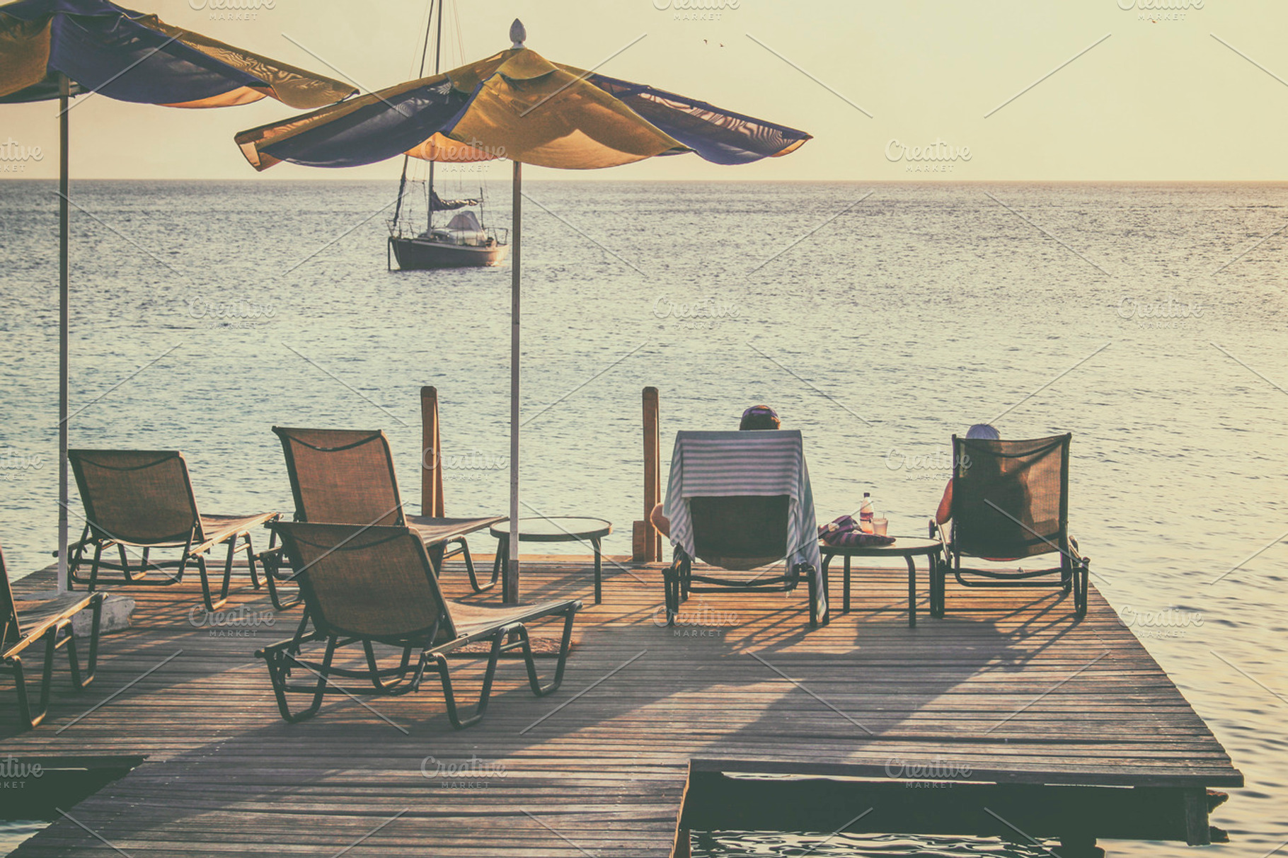 Enjoying the sunset featuring vintage, sunset, and carribean