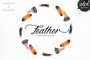 Feather Watercolor Collection