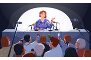 Press conference with journalists, a Person Illustration by Good Studio (Thumbnail 1 of 2)