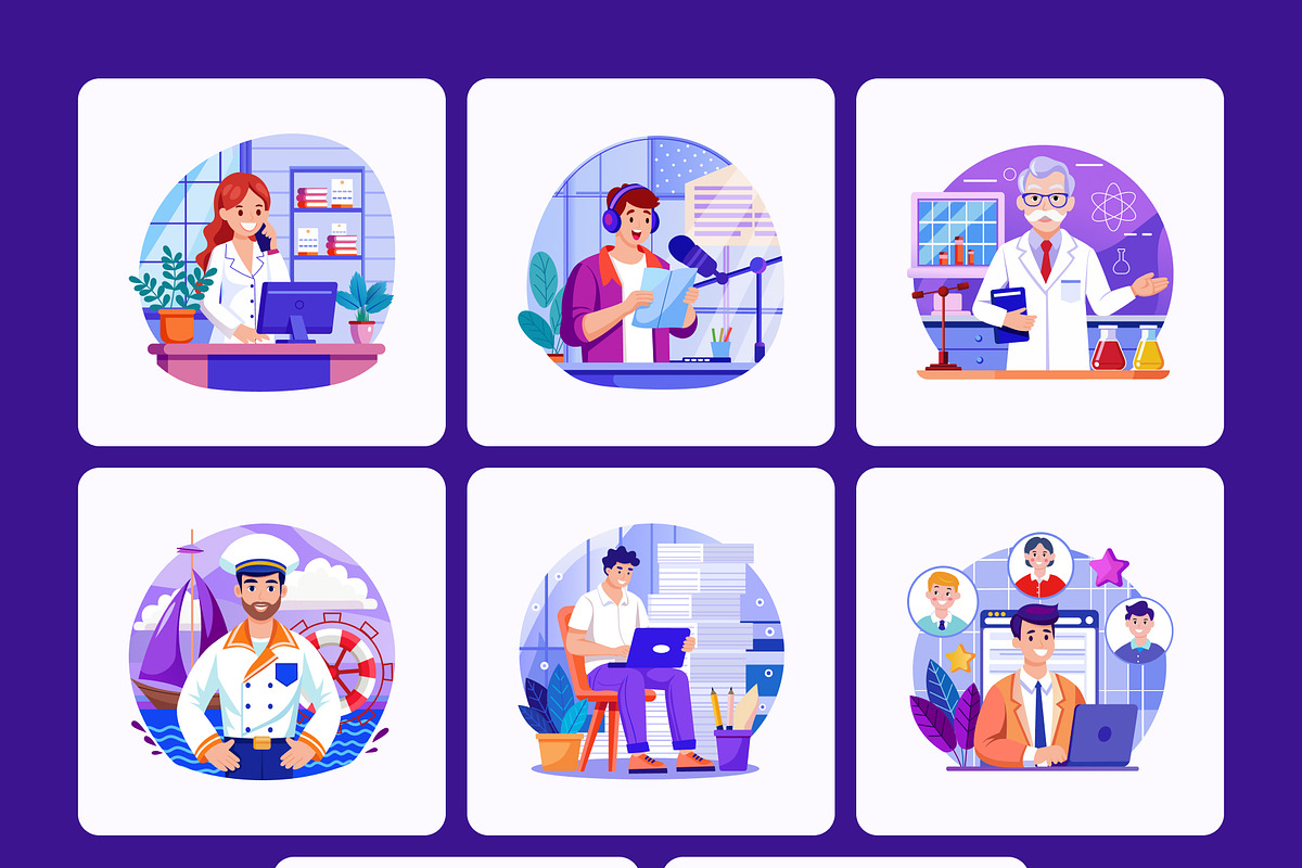 Job Illustrations Art Set, a Work Illustration by Prosymbols (Photo 9 of 9)