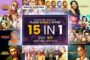 BUNDLE! 15 in 1 Oil Painting Effect