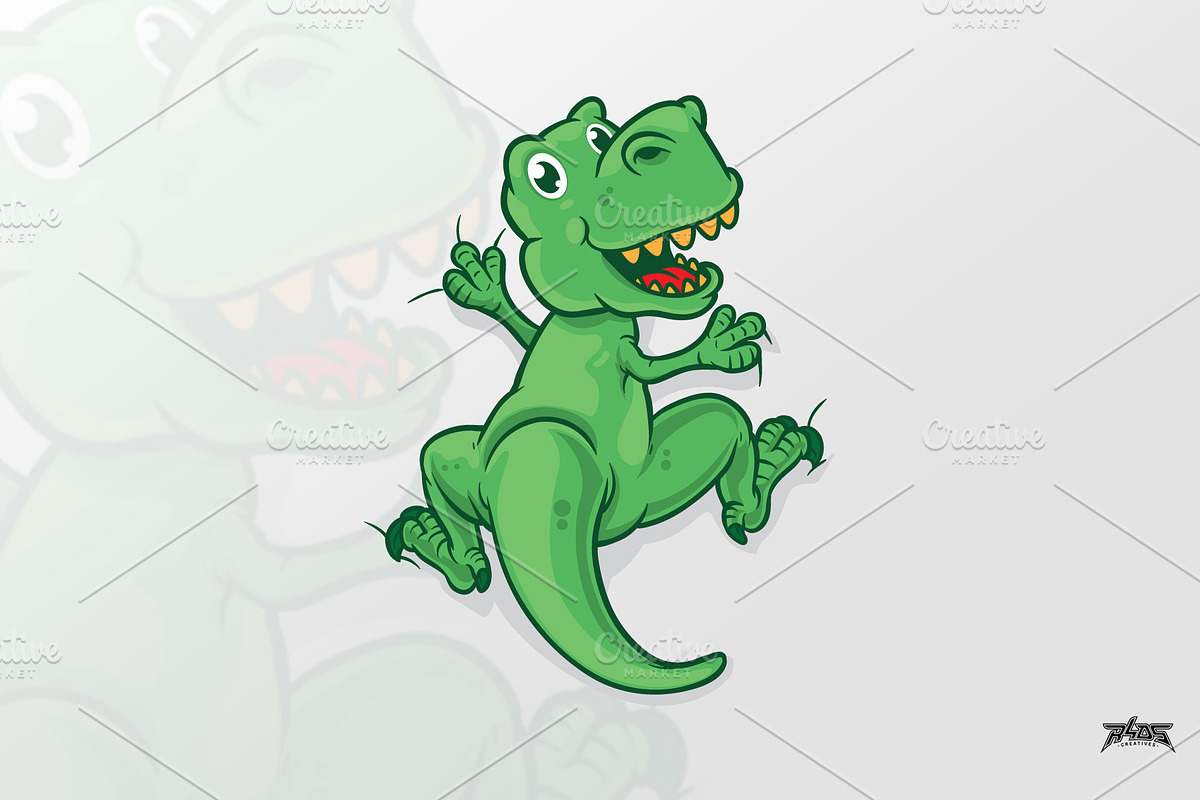 Cute Trex Climbing, an Animal Illustration by R4DS