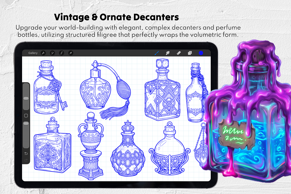 Potion & Poison Bottles Stamps, a Brush Add-On by Selentaori Studio (Photo 8 of 12)
