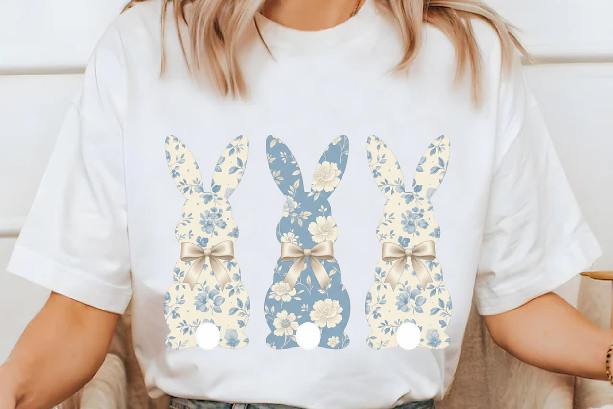 Floral Toile Easter Bunny Png, an Illustration by designcity5 (Photo 9 of 9)