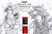 Pencil Sketch Art Photoshop Action, an Action Add-On by Studio Retouch (Thumbnail 1 of 13)