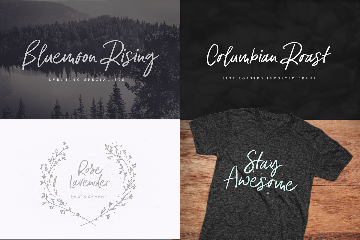 Indigo Blue Font + Swashes preview 6