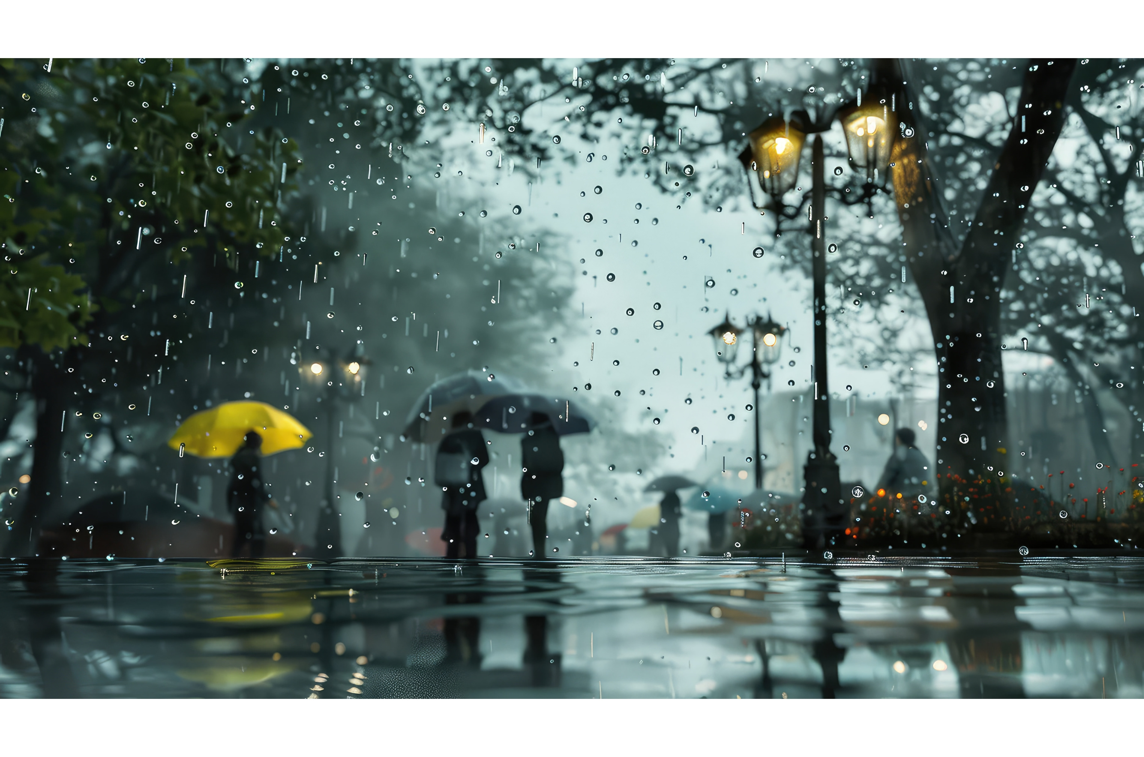 puddle raining ai generated, a Background Photo by pikepicture