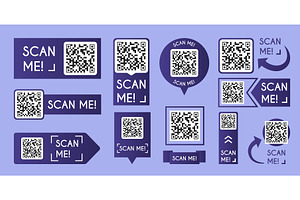 QR code scanner icons set isolated, an Object Illustration by art PVP - market