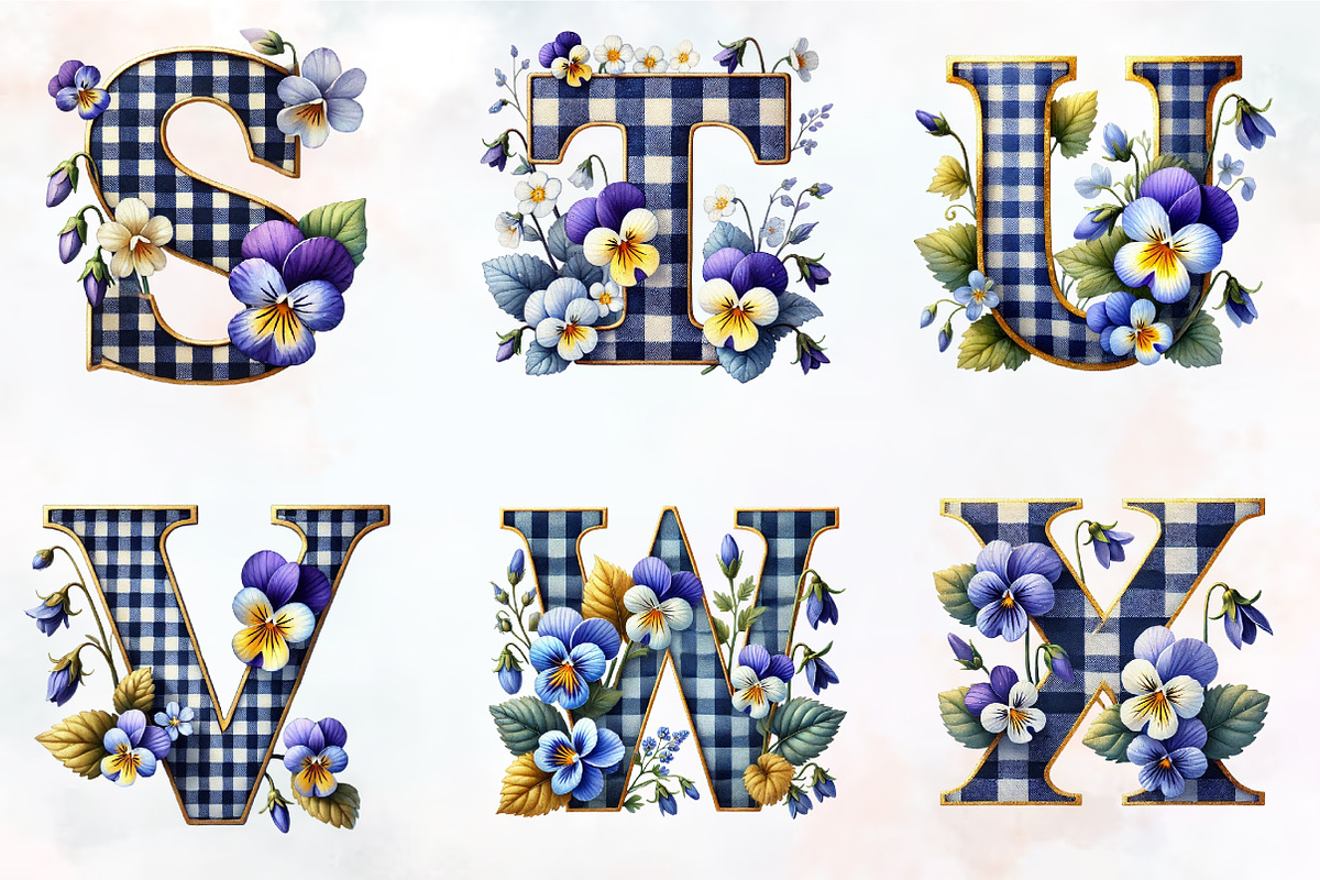 Gingham check Alphabet spring, an Illustration by RobertsArt (Photo 5 of 7)