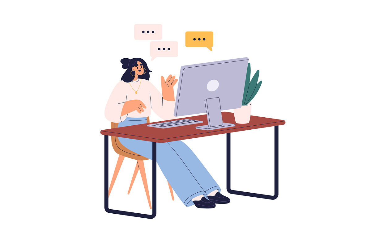 Business women work at computer set, a Work Illustration by Good Studio (Photo 2 of 4)