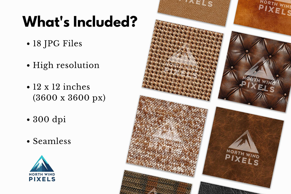 18 Tweed and Leather Digital Papers, a Pattern Graphic by NorthWindPixels (Photo 3 of 4)
