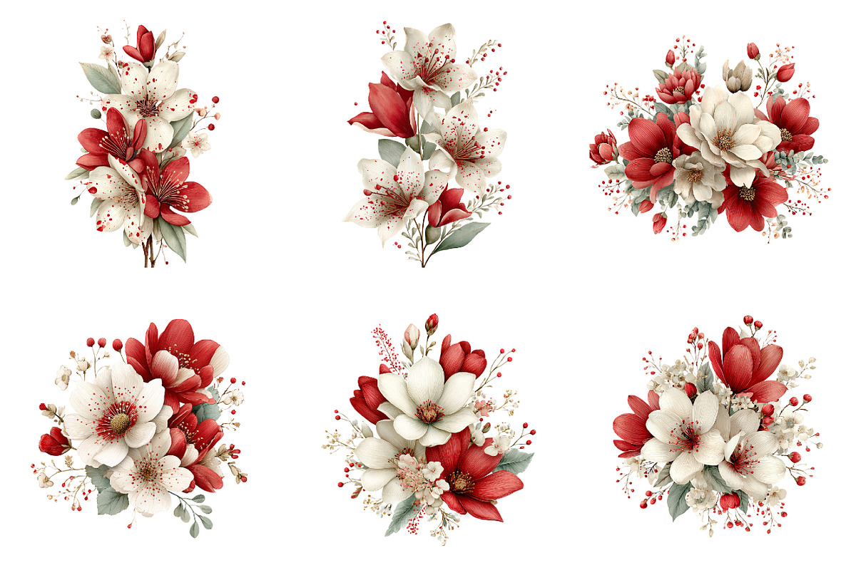 Whimsical spring flower clipart, an Illustration by SinaCreation (Photo 5 of 11)