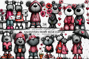 Valentines Teddy Bear Clipart Bundle, an Illustration by Canvas Craft (Thumbnail 1 of 6)