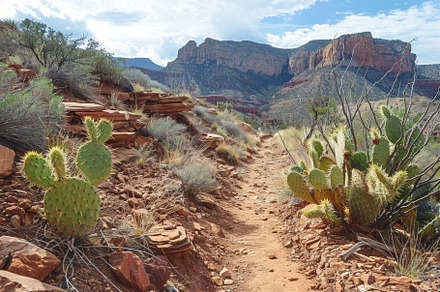 A trail winds through the desert, su, a Photo by Iftikhar Alam