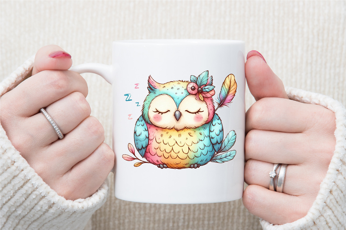 Cute Sleeping Baby Owl Clipart, an Illustration by Sublimation Artist (Photo 7 of 9)
