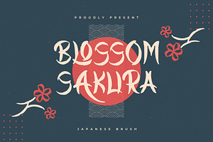 Blossom Sakura | Japanese Brush, a Script Font by Denustudios