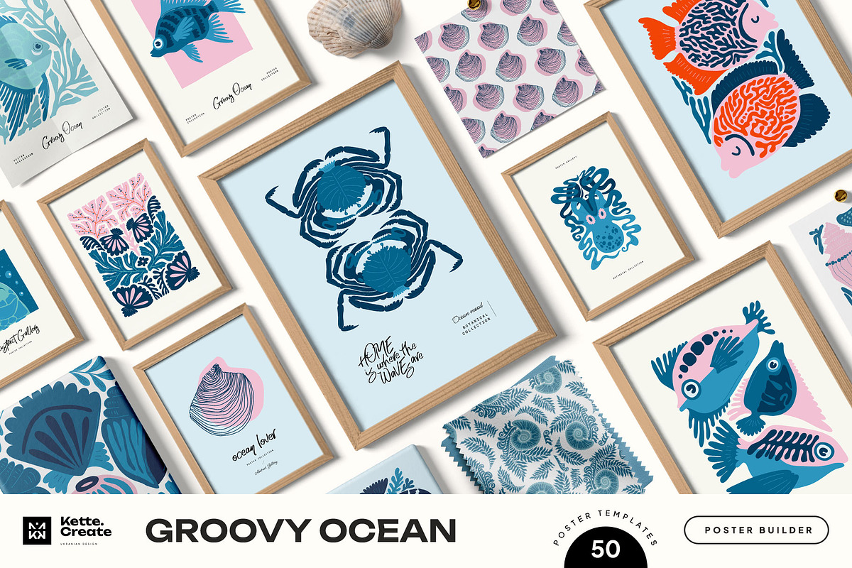 Groovy Ocean | Poster Builder, an Object Graphic by KetteCreate (Photo 1 of 16)