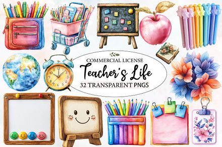 Pastel Teacher's Life Clipart, an Illustration by Designworld