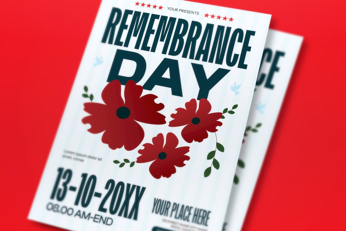 Remembrance Day Flyer, a Flyer Template by graphicook (Photo 2 of 3)