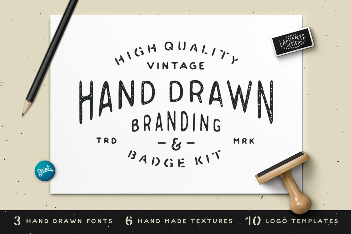 Hand Drawn Branding & Badge Kit, a Branding & Logo Template by James Lafuente (Photo 1 of 5)
